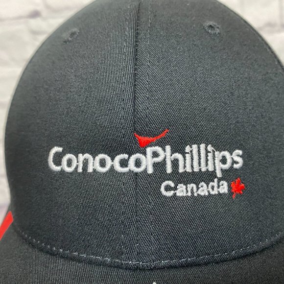 Conoco Phillips Hat Cap Stretch Fit L/XL Black Red Embroidered Logo Oil & Gas - Picture 6 of 10